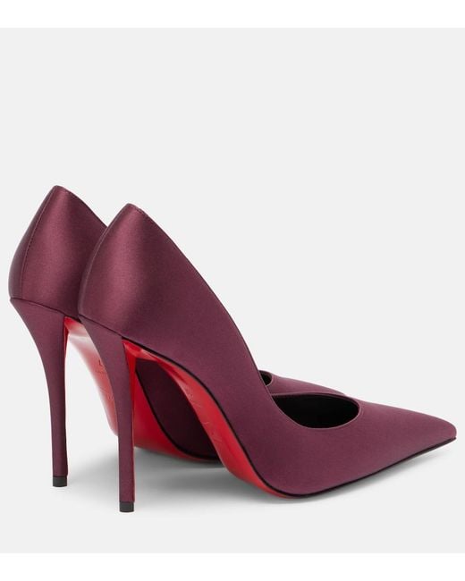Christian Louboutin Purple Miss Z 100 Crepe Satin Pumps