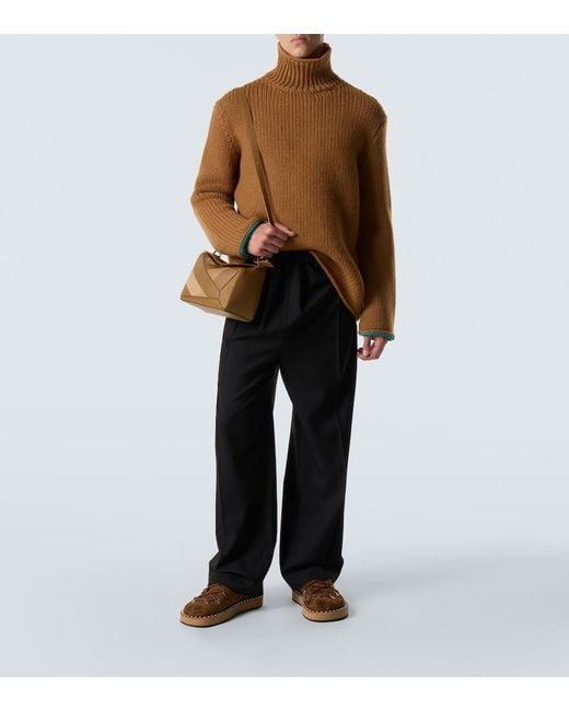 Loewe Brown Wool Turtleneck Sweater for men