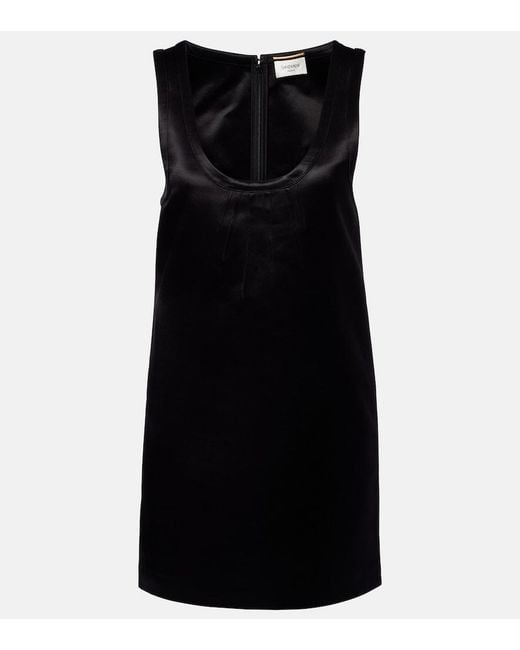 Saint Laurent Black Satin Minidress