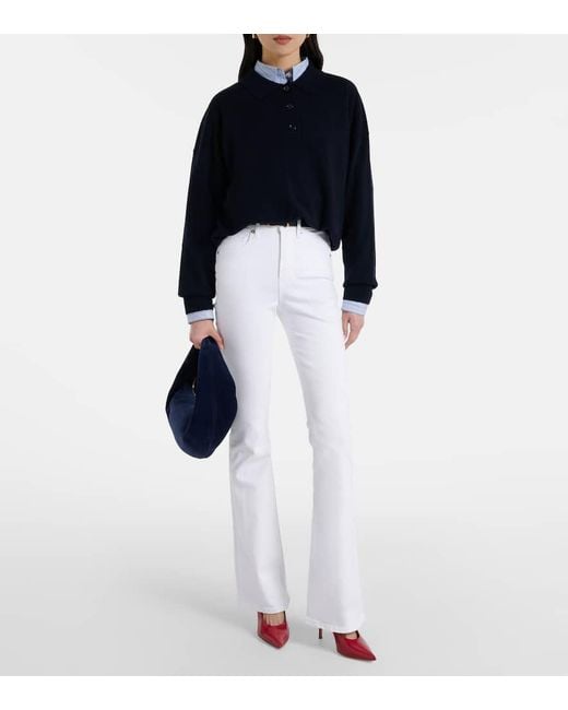 Jean Flare Beverly A Taille Haute Veronica Beard en coloris White