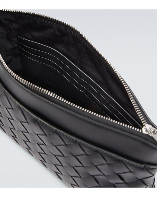 Bottega Veneta Black Prism Leather Pouch for men