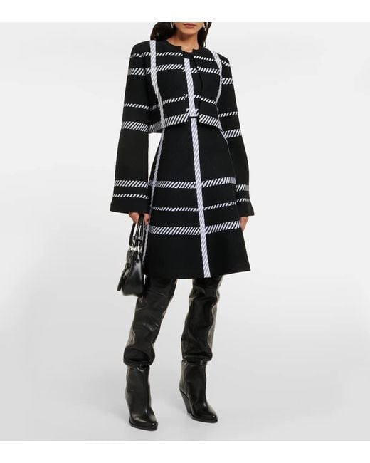 Vestido midi de mezcla de lana a cuadros Dorothee Schumacher de color Black