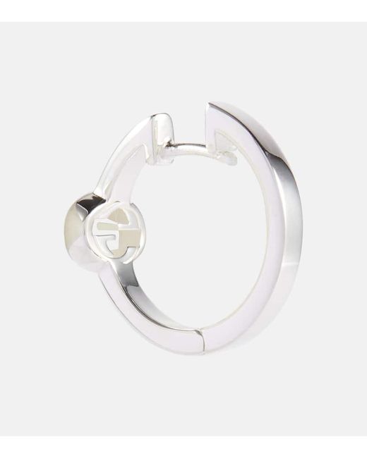 Orecchini a cerchio Interlocking G in argento sterling di Gucci in White