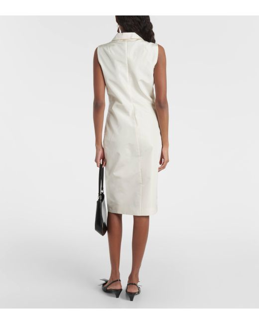 Prada Natural Half-zip Silk-blend Midi Dress