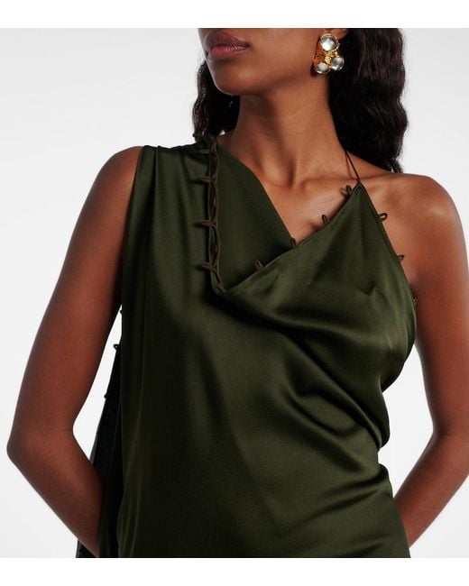 Victoria Beckham Black Draped Crepe Satin Gown