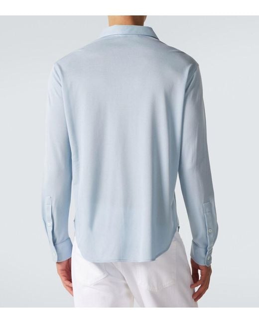 Umit Benan Blue Franco Silk Shirt for men