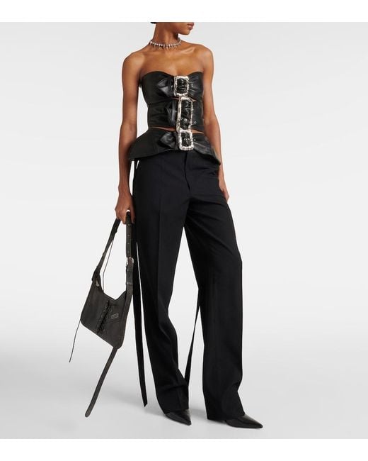 Jean Paul Gaultier Black Wool Straight Pants
