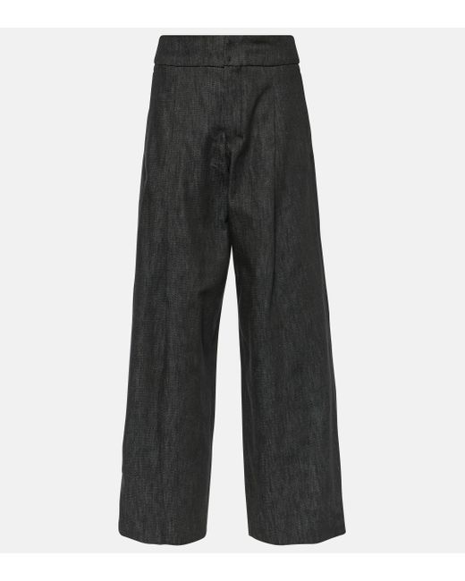 Pantalon ample Athos en chambray Max Mara en coloris Gray