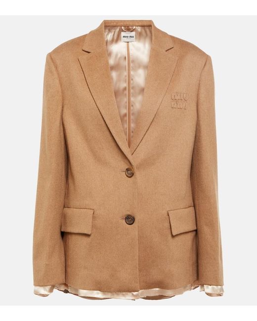 Miu Miu Brown Camel Hair Blazer