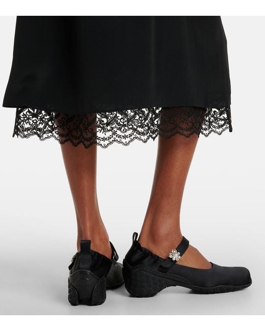 Simone Rocha Black Ballet Runner Embellished Ballet Flats