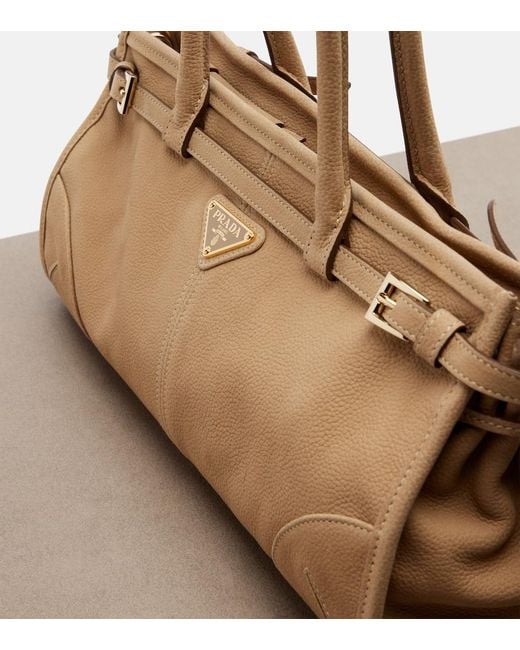 Prada Natural Bonnie Medium Leather Shoulder Bag