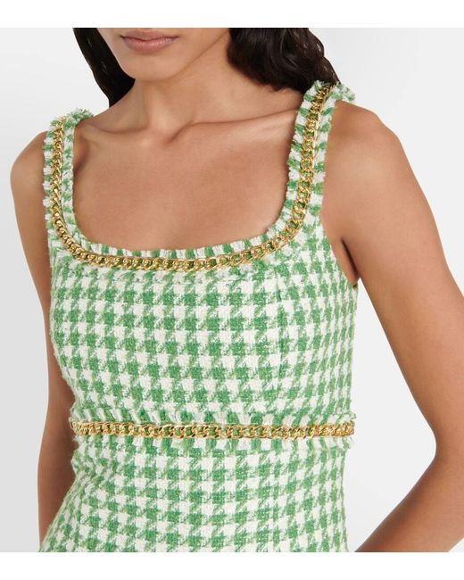 Rebecca Vallance Green Cher Houndstooth Minidress