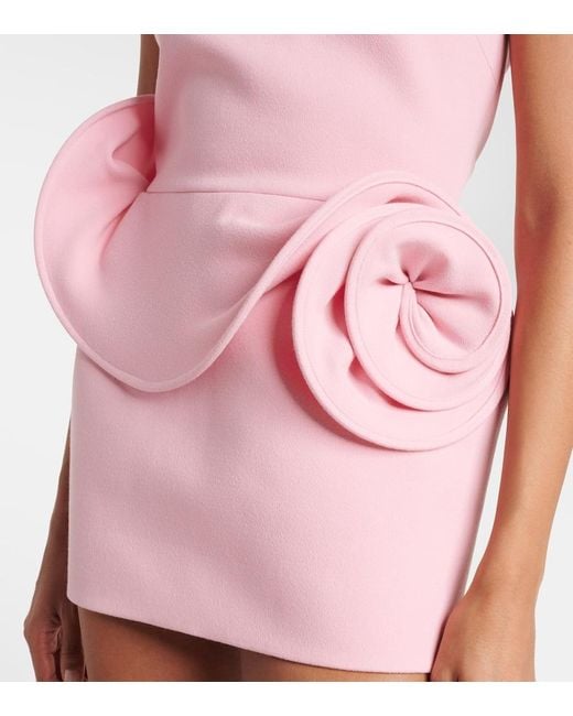 Vestido Corto Con Aplique Floral Magda Butrym de color Pink