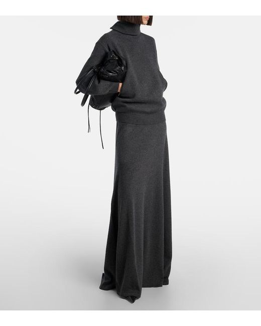 Balenciaga Black High-Rise-Maxirock Aus Wolle