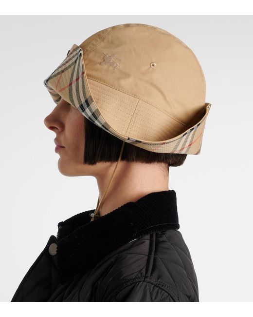 Burberry Metallic Check Gabardine Hat