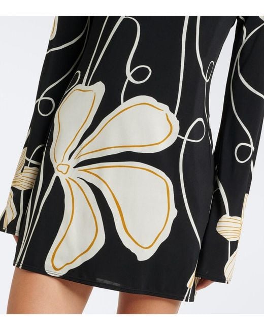 Cala De La Cruz Black Maisha Floral Minidress