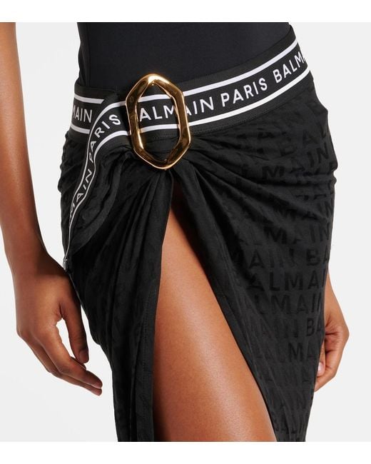 Balmain Black Logo Beach Cover-Up