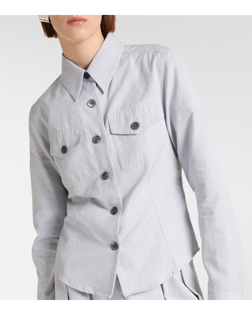 Dries Van Noten Gray Cotton Shirt