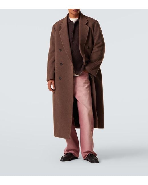 Auralee Brown Ribbed-Knit Wool Cardigan for men