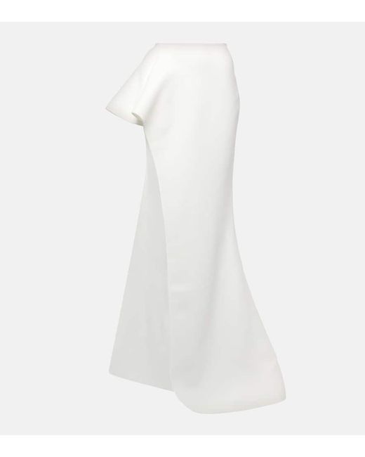 Maticevski White Ambience Cutout Crepe Maxi Skirt