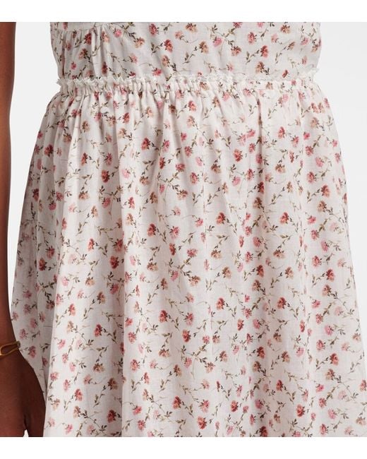 Posse Natural Charlotte Floral Cotton Midi Skirt