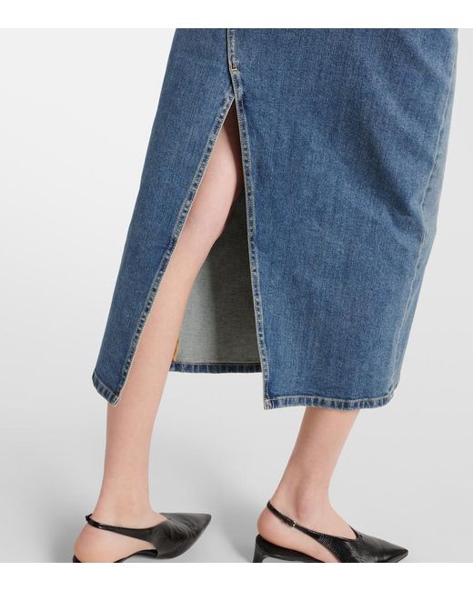 Altuzarra Blue High-Rise Denim Midi Skirt