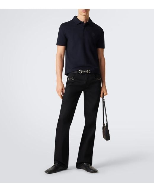 Gucci Black Gg Embossed Leather Loafers for men