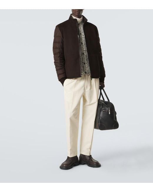 Moncler Brown Reversible Shearling Down Jacket for men