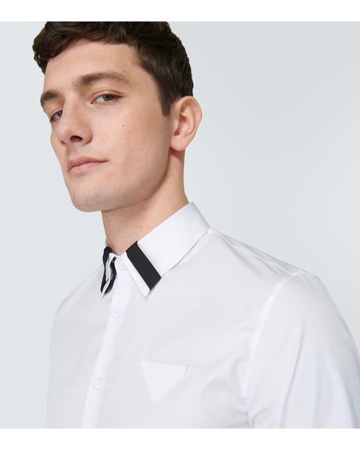 Camisa de algodon Prada de hombre de color White
