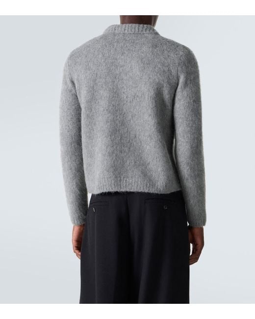 Dries Van Noten Gray Alpaca And Wool-Blend Cardigan for men