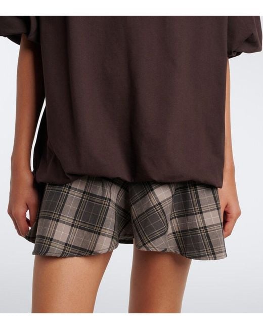 Acne Black Checked Layered Cotton-Blend Polo Dress