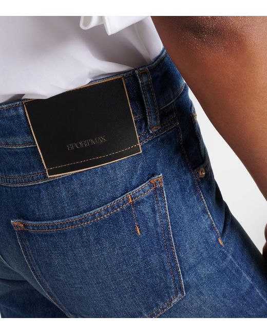 Sportmax Blue Low-Rise Straight Jeans