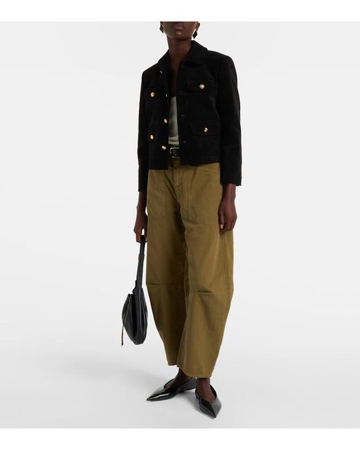 Nili Lotan Black Chamonix Cropped Cotton-Blend Jacket