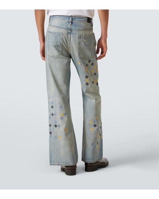 Amiri Bestickte Flared Jeans Ma Quad in Blue für Herren
