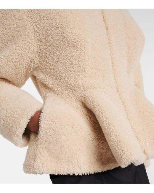 Alaïa Natural Peplum Shearling Jacket