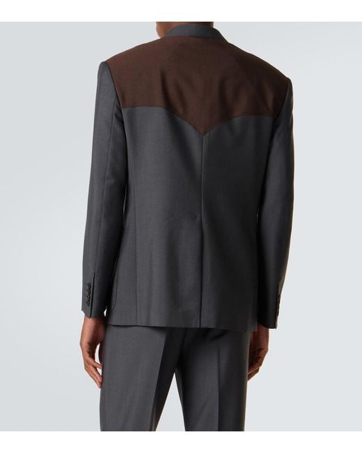 Versace Blue Medusa Wool And Mohair Blazer for men