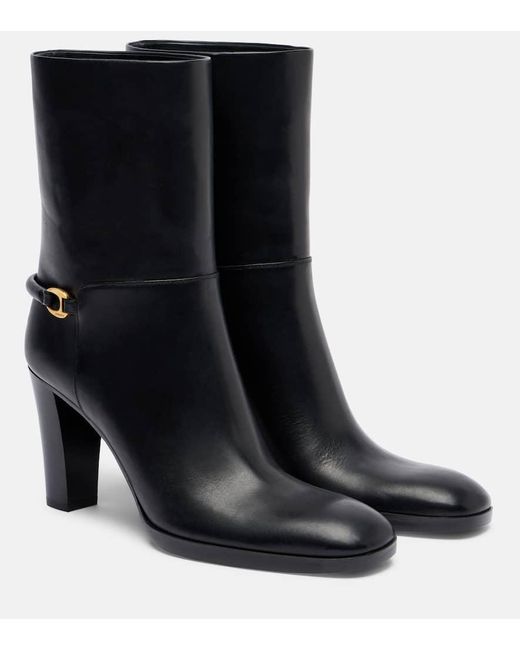 Saint Laurent Black Ankle Boots Sulpice 80 Aus Leder