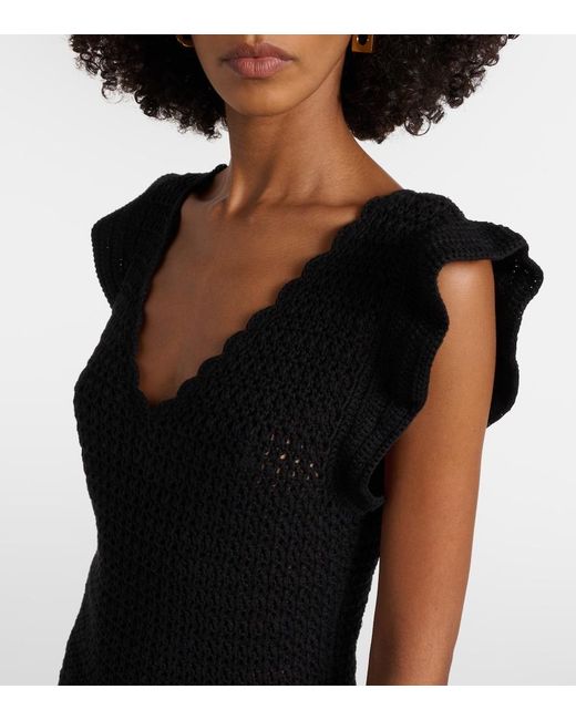Melissa Odabash Black Bailey Knitted Cotton Minidress
