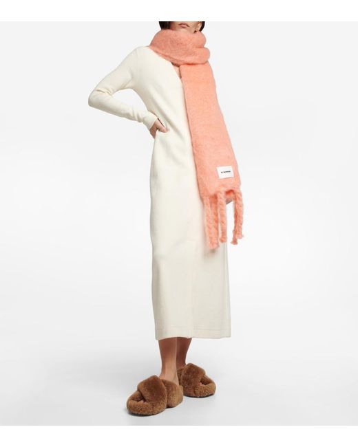 Jil Sander Orange Mohair And Wool-Blend Scarf