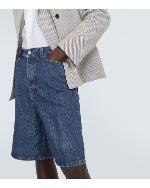 Dries Van Noten Blue Denim Shorts for men