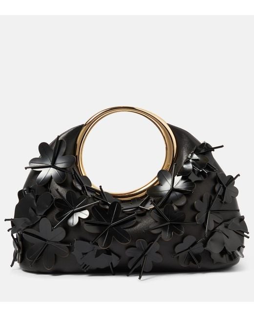 Jacquemus Black Le Petit Calino Brode Floral-applique Tote Bag