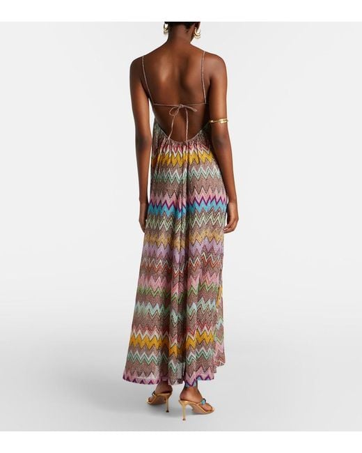 Missoni White Zigzag Lame Beach Dress