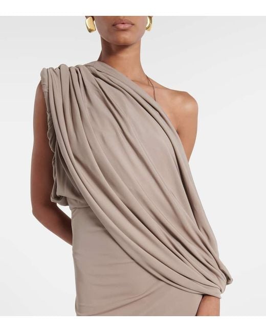 Christopher Esber Natural Aiba Draped One-Shoulder Jersey Gown