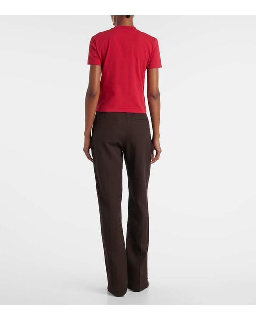 Top De Jersey En Mezcla De Algodon Jacquemus de color Red