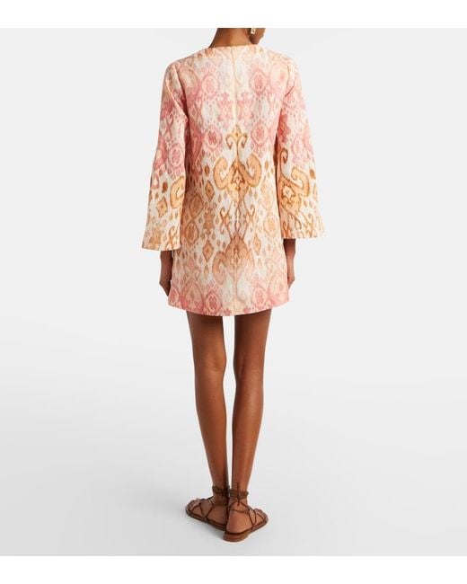 Zimmermann Pink Aster Printed Linen Beach Dress