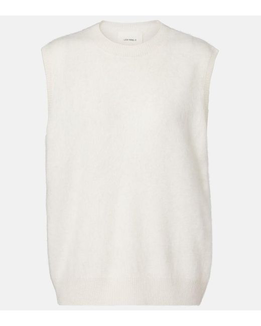 Lisa Yang White Yasmin Cashmere Sweater Vest
