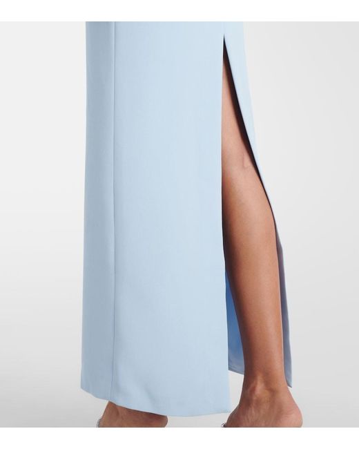 self portrait blue satin flower maxi dress self-portrait - Champagne Satin Flower Maxi Dress