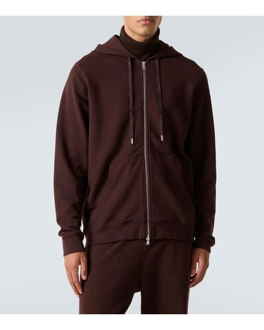 Sunspel Purple Loopback Cotton Hoodie for men