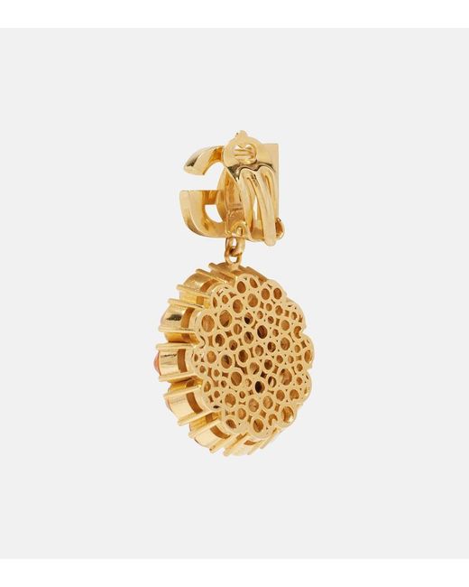 Dolce & Gabbana Metallic Dg Embellished Clip-On Earrings
