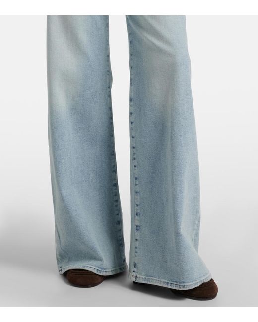 7 For All Mankind Blue Lotta Wide-Leg Jeans